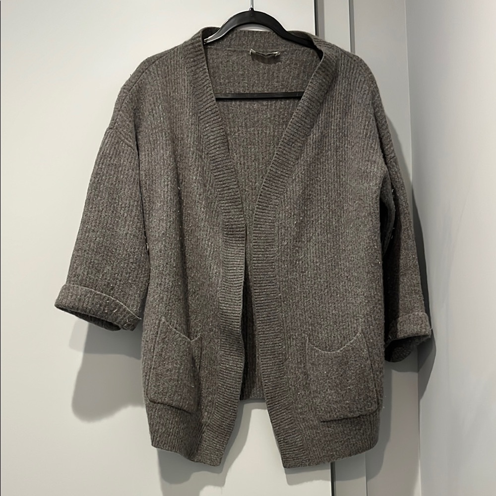 Cozy Gray Knit Cardigan